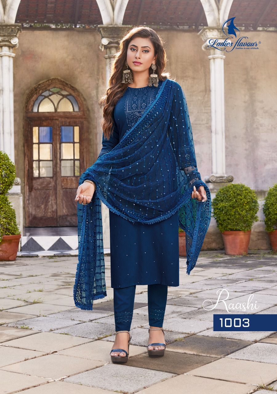 Ladies Flavour Raashi Festive Wear Wholesale Readymade Salwar Suit Catalog